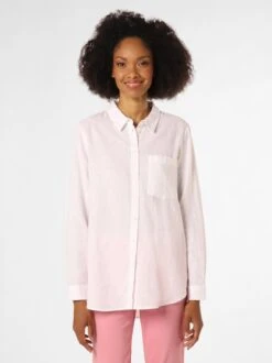 Damen Bluse Mit Leinen-Anteil