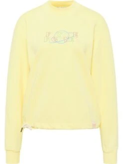 Damen Sweater Slogan Print Sweater With Adjusteble Waist